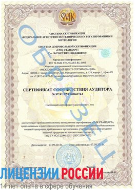 Образец сертификата соответствия аудитора №ST.RU.EXP.00006174-1 Ялта Сертификат ISO 22000